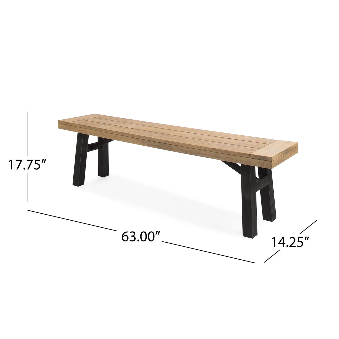 Outdoor Bench With Slat Panel Design And Acacia Wood Frame by HouseOfZazla