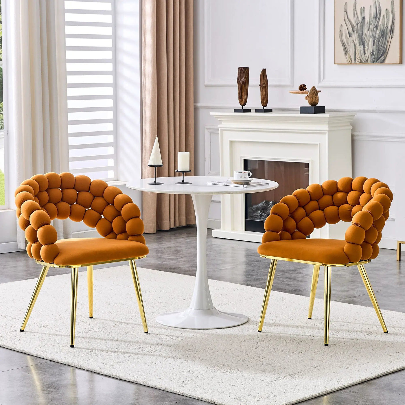 Puffy Bubble, Ball Chain Chairs For Dining Room (Set of 2) by HouseOfZazla