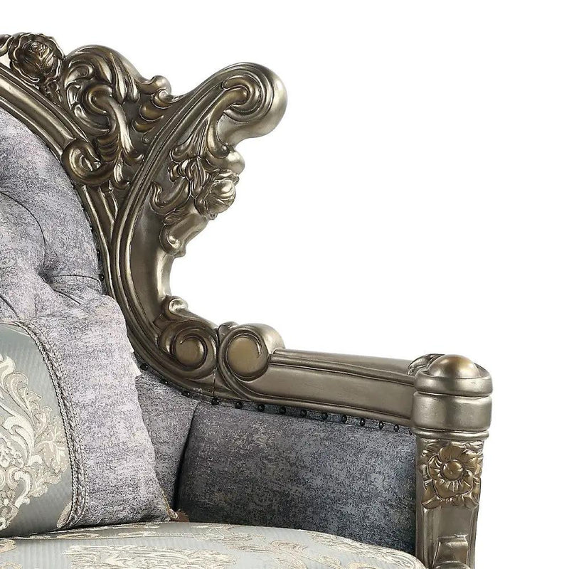 Miliani - Chair With Pillow - Fabric & Antique Bronze by Unique Piece Furniture