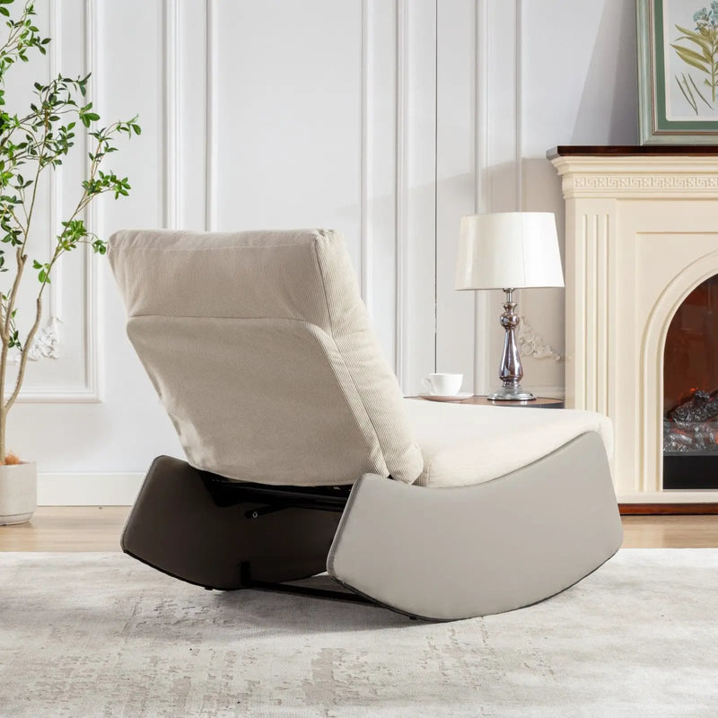 Modern Rocking Chair Recliner, Comfy Rocker Nursery Chair With Footrest, Accent Reading Chair, Upholstered Lounge Chair For Relaxing, Resting, Soft Padded Rocker For Indoor Living Room Bedroom by HouseOfZazla