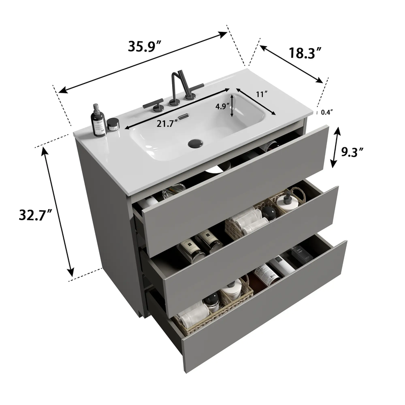 Tia 36" Bathroom Vanity by HouseOfZazla