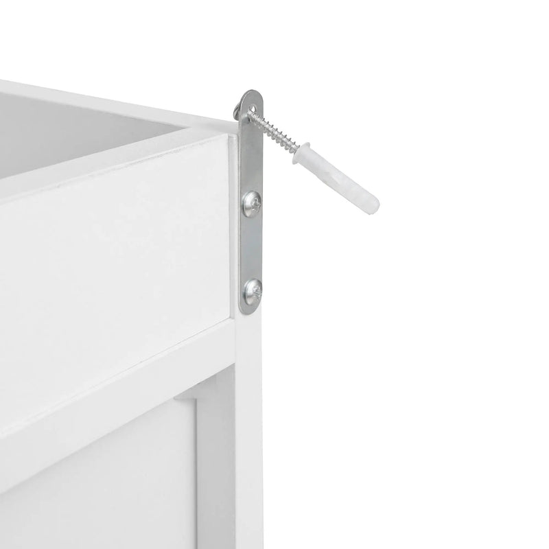 Wardrobe With 3 Drawers High Wardrobe Armoire With Rattan For Living Room Organizer - White by HouseOfZazla