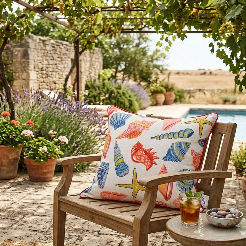 Square Coral Outdoor Pillows (Set of 2) - Multi by Unique Piece Furniture