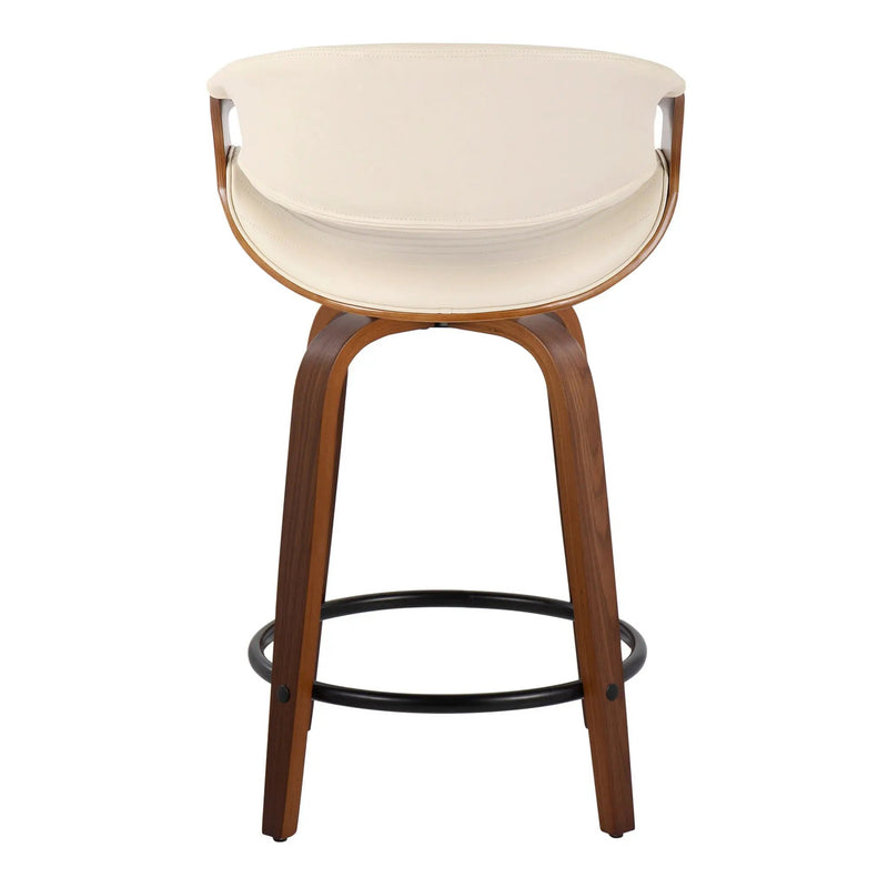 Symphony - Mid Century Modern Fixed Height Counter Stool With Swivel With Round Footrest (Set of 2) by HouseOfZazla