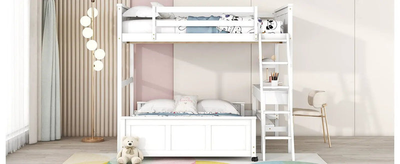 Full Over Full Bunk Bed With Desk