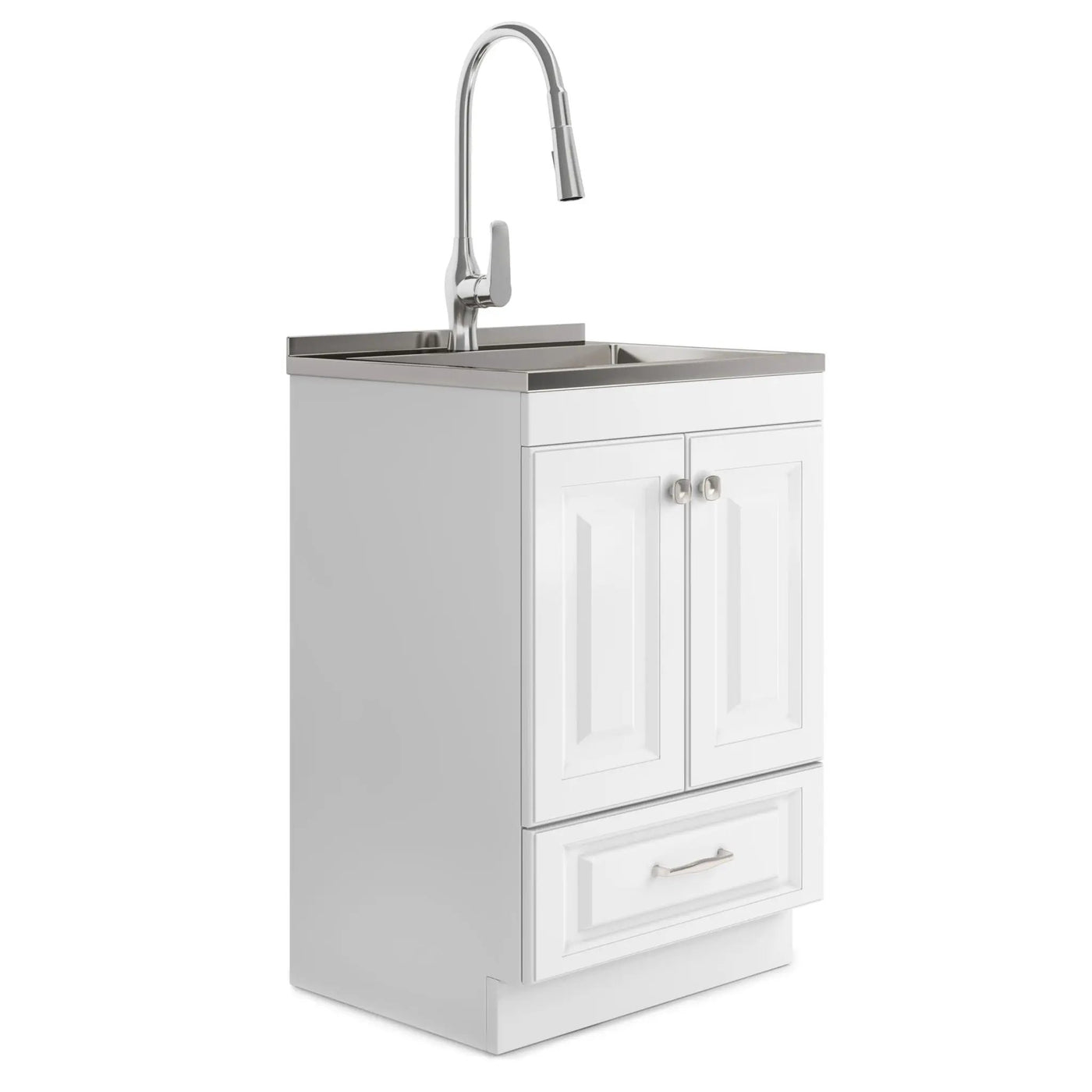 Lawrence - Laundry Cabinet With Faucet And Stainless Steel Sink by HouseOfZazla
