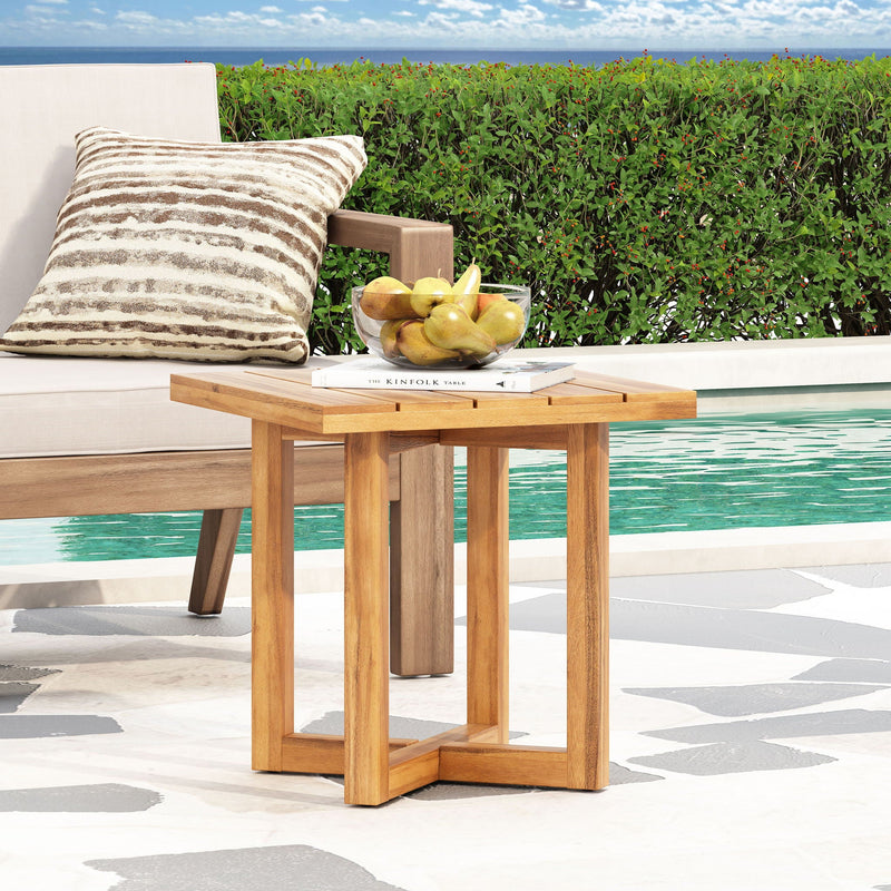 Ella - Square Side Table With Cross Stretcher Base by HouseOfZazla