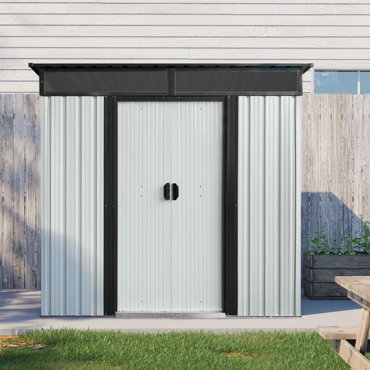 Outdoor Metal Storage Shed And Transparent Plate For Garden, Lawn by HouseOfZazla