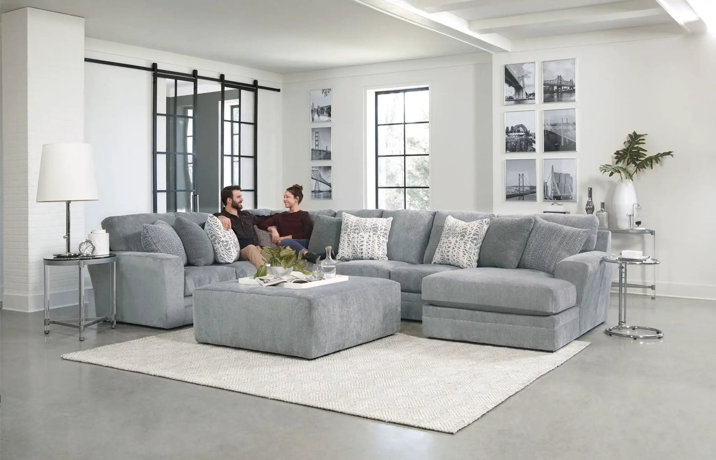 Glacier - Sectional With Cocktail Ottoman by Unique Piece Furniture
