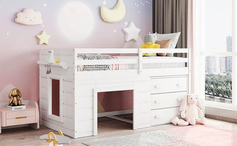 Loft Bed With Cabinet And Shelf by HouseOfZazla