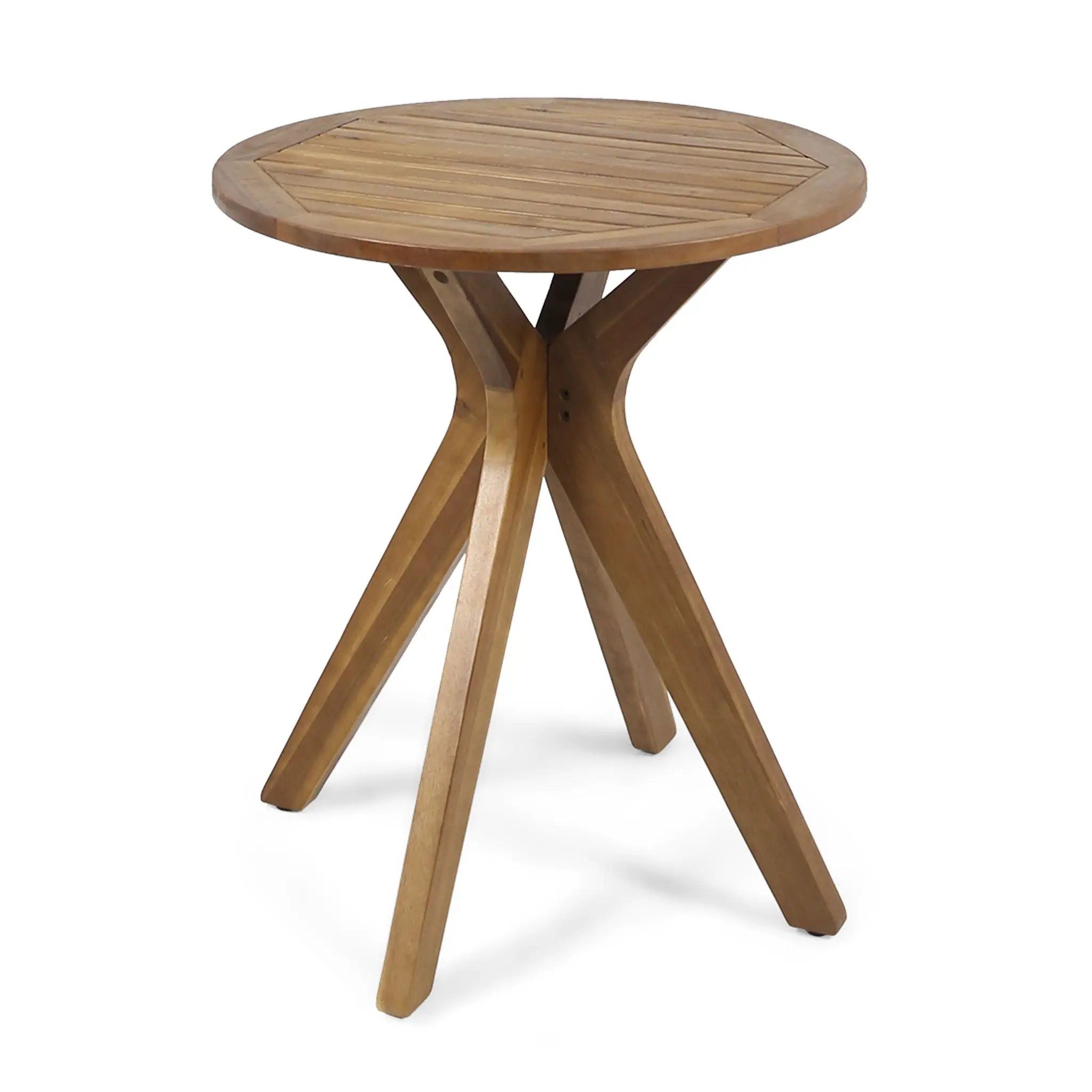 Stamford Outdoor Bistro Table Acacia Wood X-Base Teak by HouseOfZazla