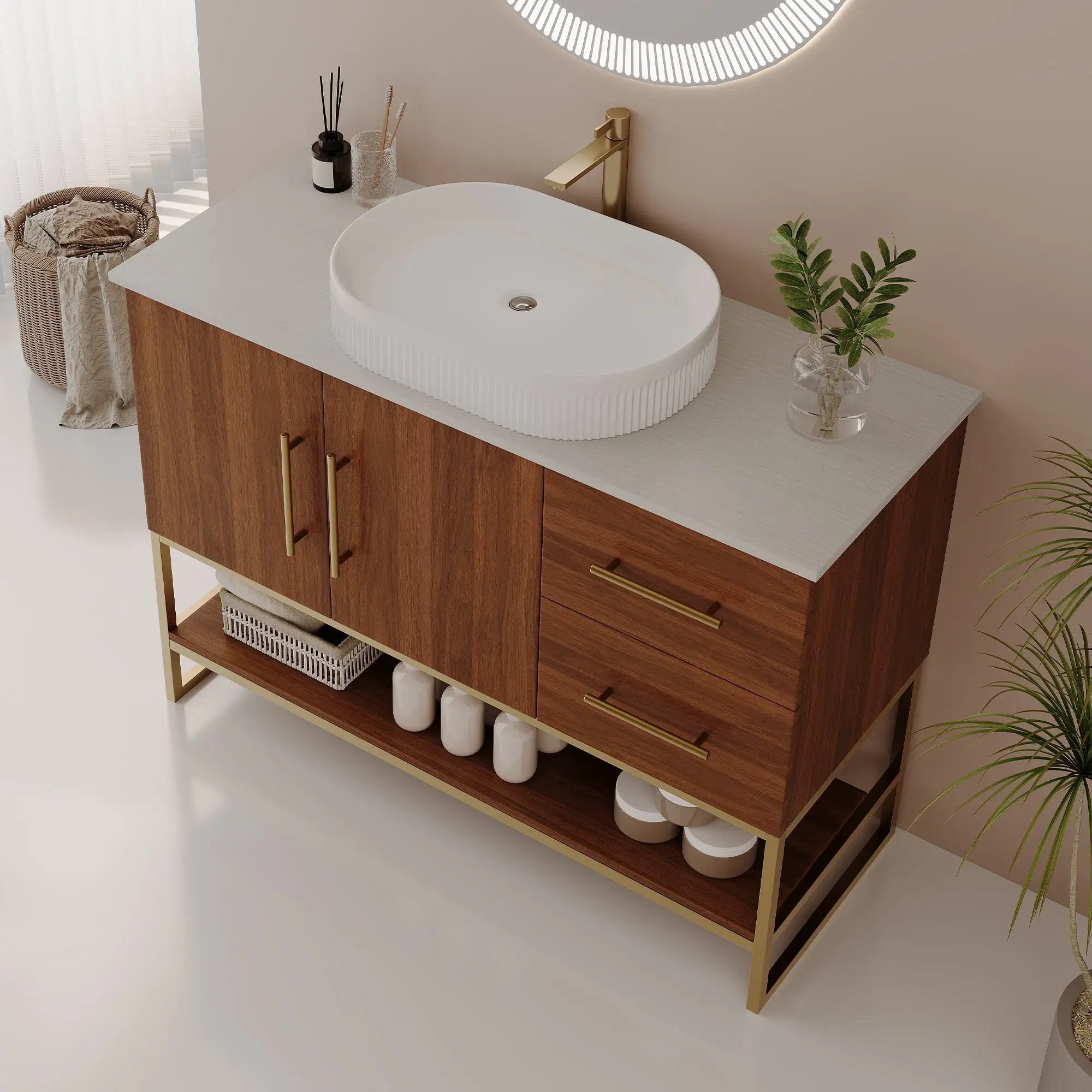 36" Modern Bathroom Vanity with Ceramic Vessel Sink by HouseOfZazla