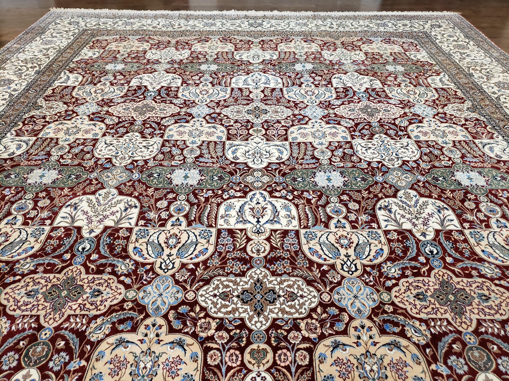 Persian Nain Rug 11x15 – Wool on Silk, Hand-Knotted, Signed Masterpiece by Jewel Rugs