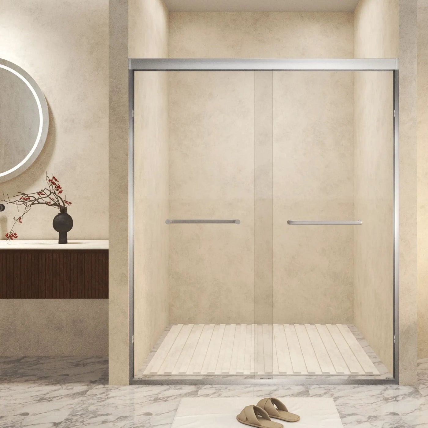 Double Sliding Shower Door With Explosion Proof Film by HouseOfZazla