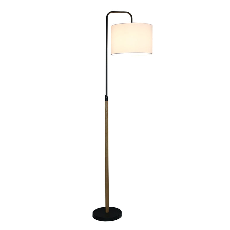 Lior - Arc Floor Lamp With Cylinder Shade - Black by HouseOfZazla