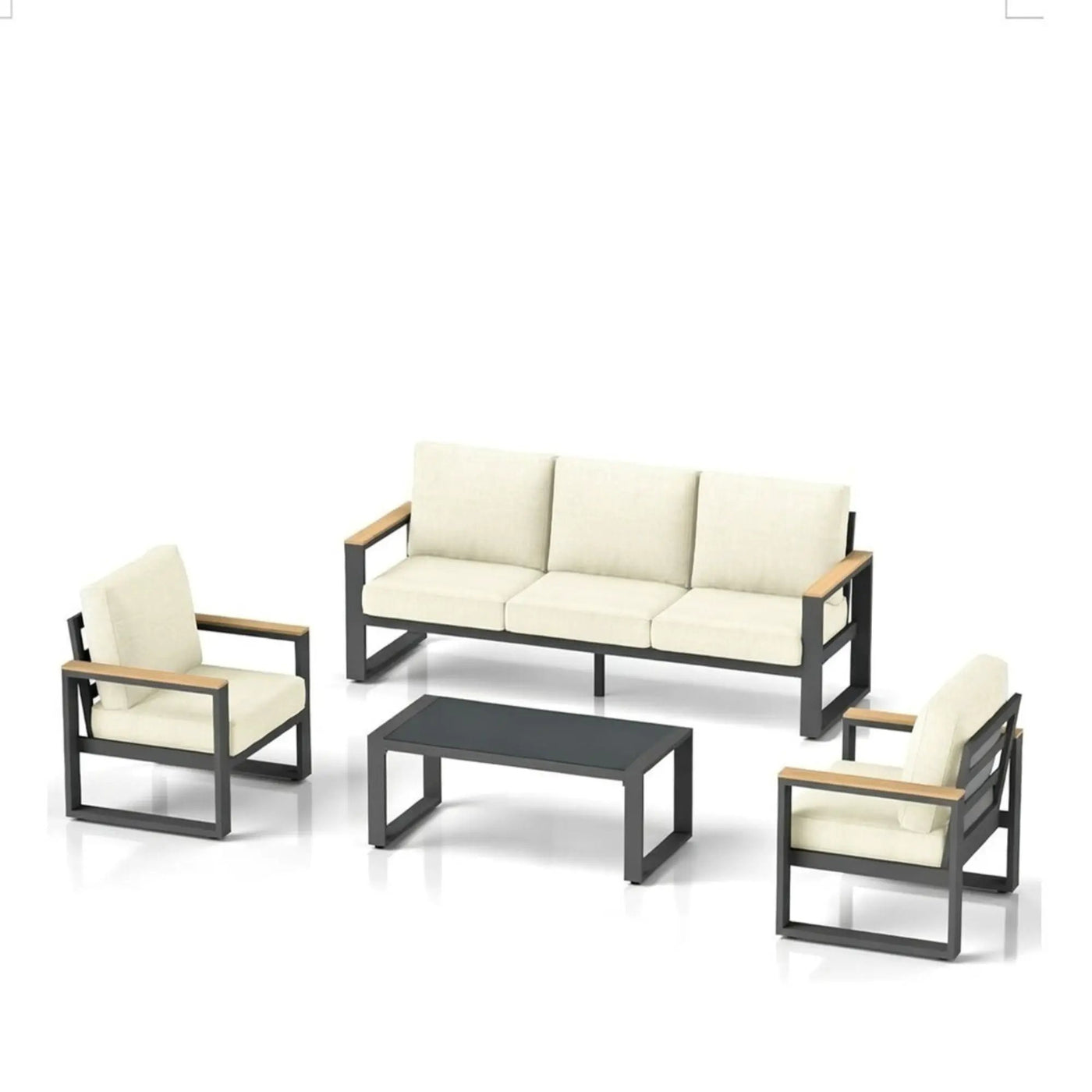 Modern Outdoor Sofa Set With Coffee Table by HouseOfZazla