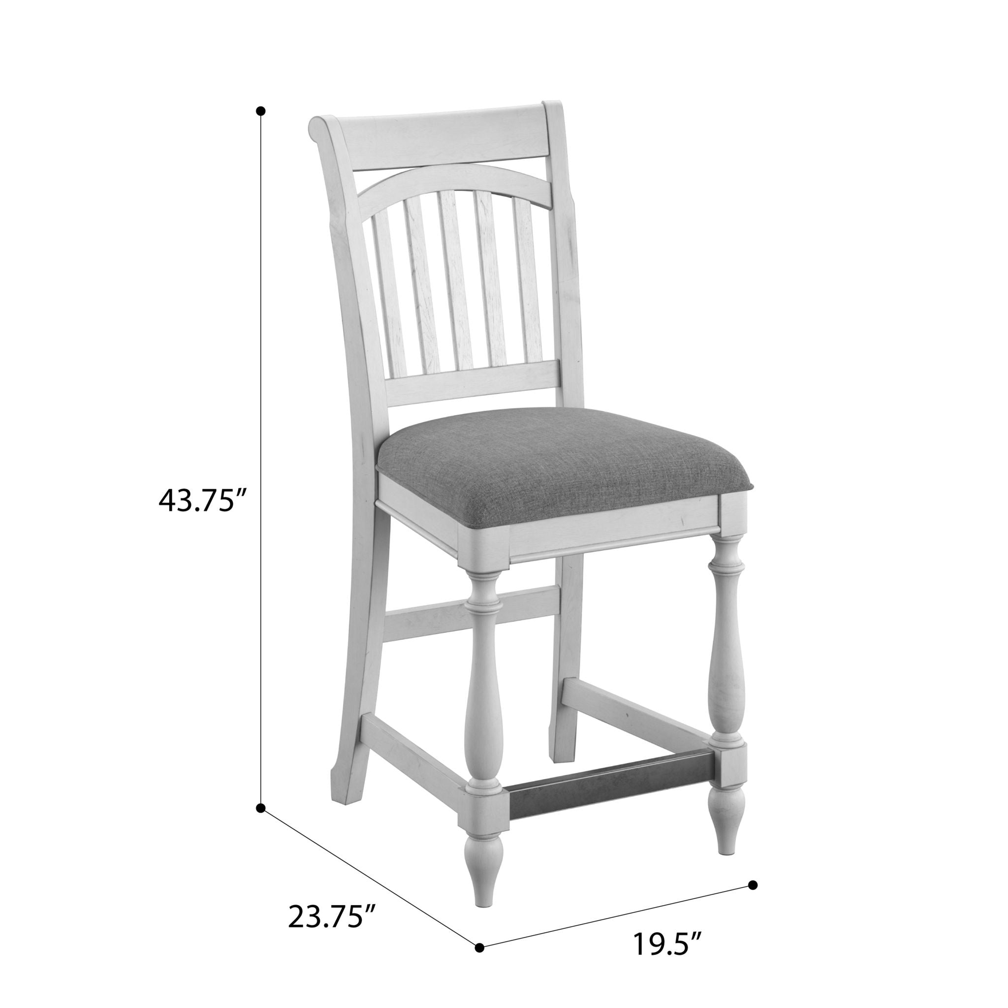 Slat Back Barstools (Set of 2) - Gray by Unique Piece Furniture