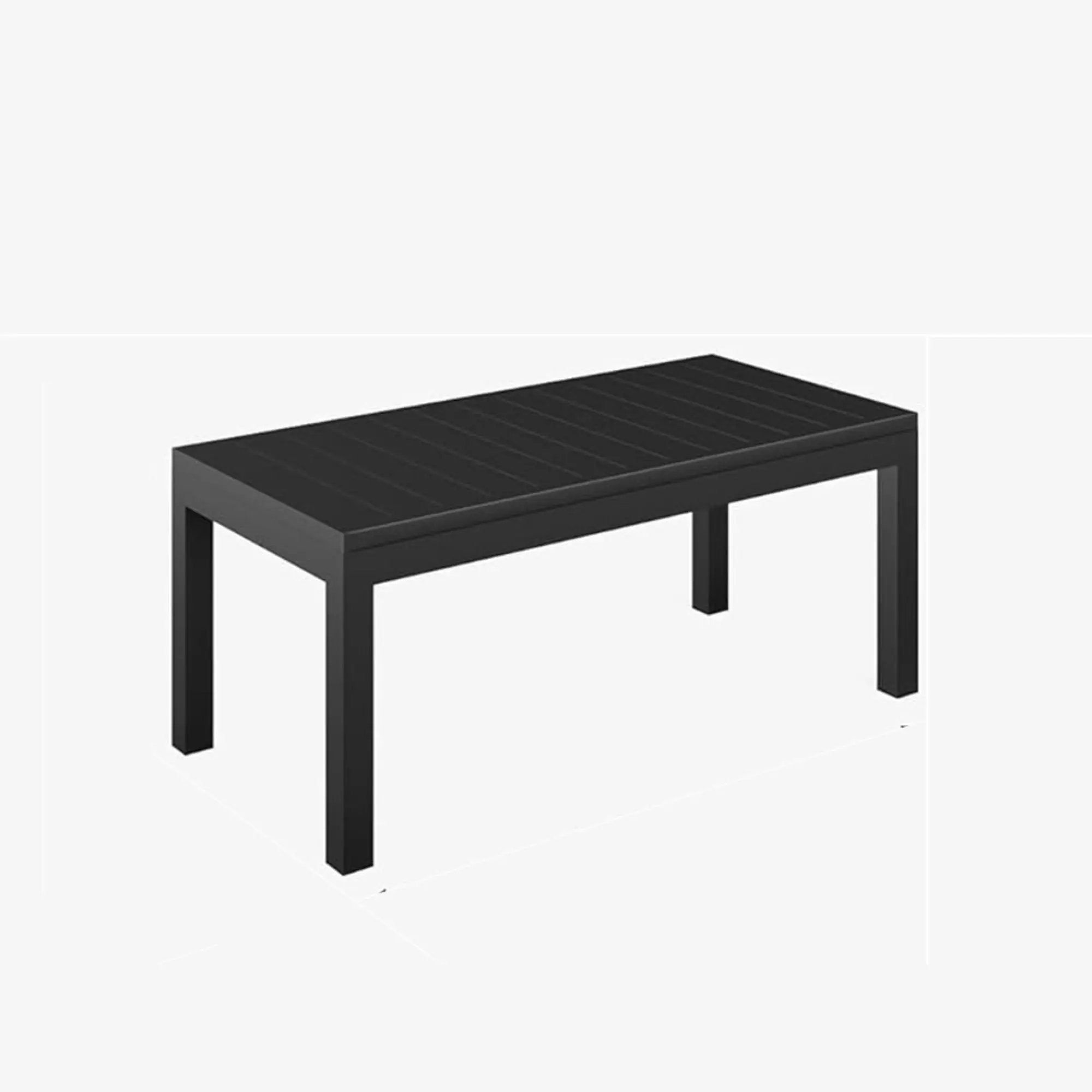 All Weather Slatted Outdoor Coffee Table For Garden - Black by HouseOfZazla