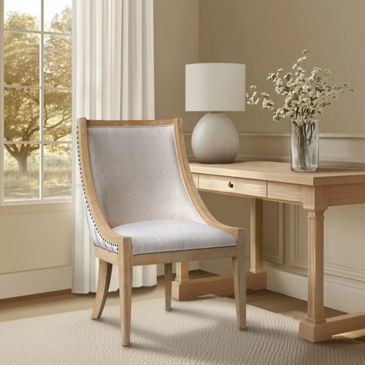 Upholstered Dining Chair With Nailhead Trim by HouseOfZazla