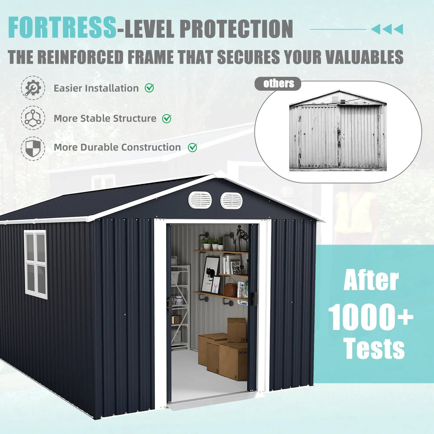 Campcraft 8x12 Ft Outdoor Metal Storage Shed by HouseOfZazla