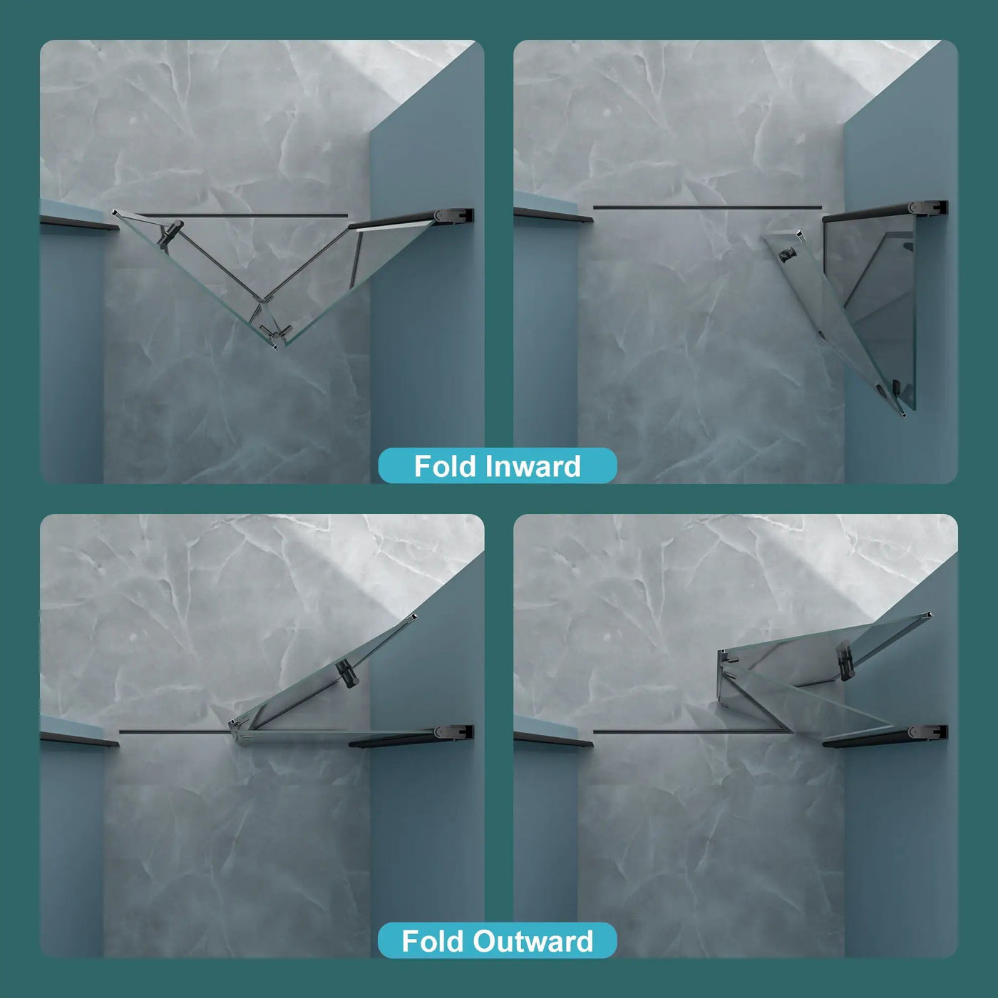 Fold Frameless Shower Door With Tempered Glass by HouseOfZazla