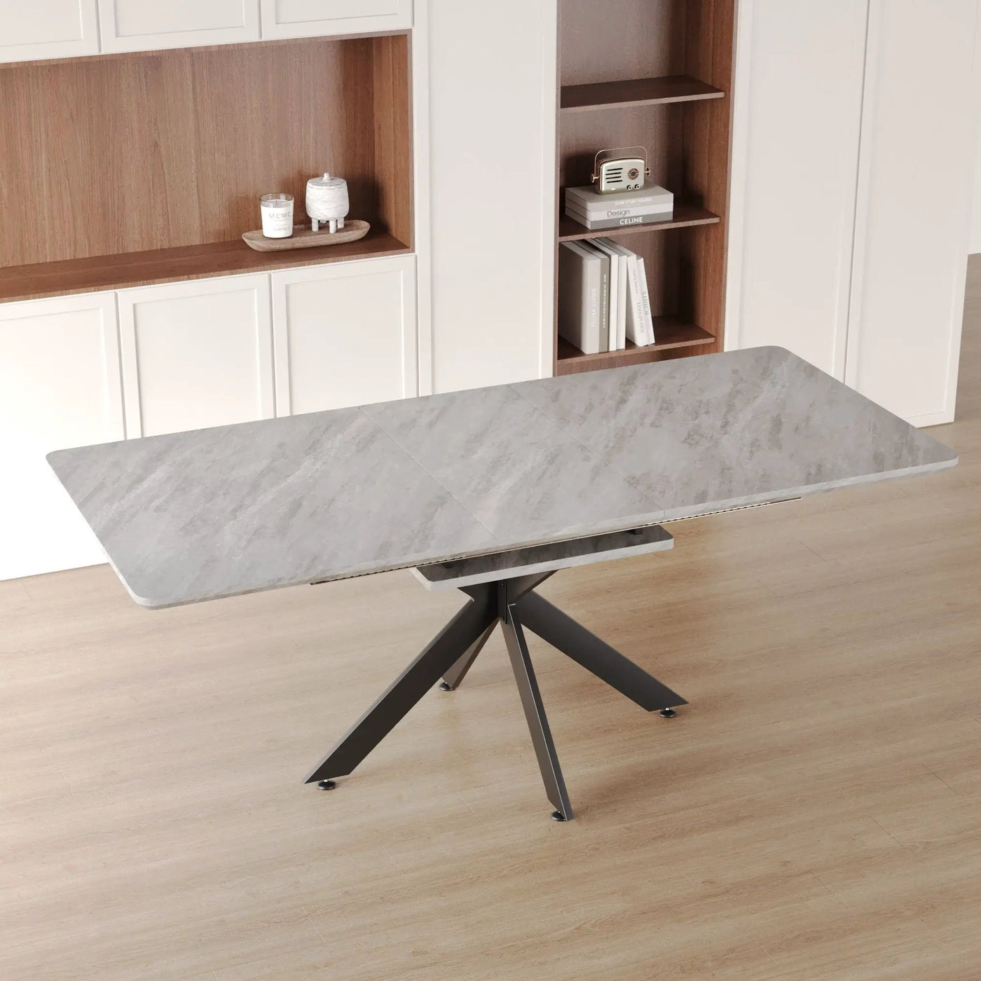 Modern Mid-Century Dining Table Set With Extendable Design by HouseOfZazla