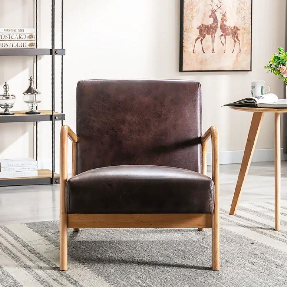 Open Framed Armchair With Cushioning Brown - Dark Brown by Unique Piece Furniture