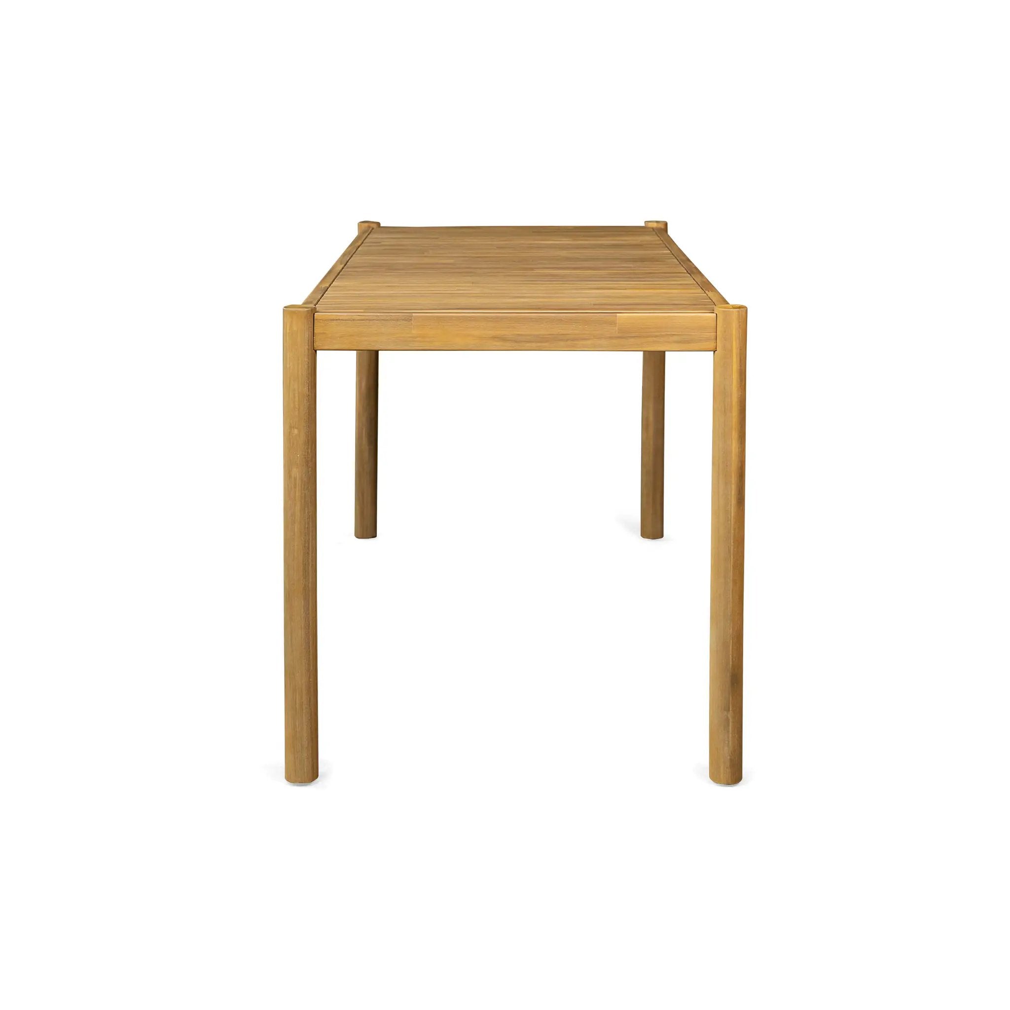 5-Piece Outdoor Acacia Wood Dining Set, 54.75" Teak Rectangular Table & 4 Dark Grey Chairs by HouseOfZazla