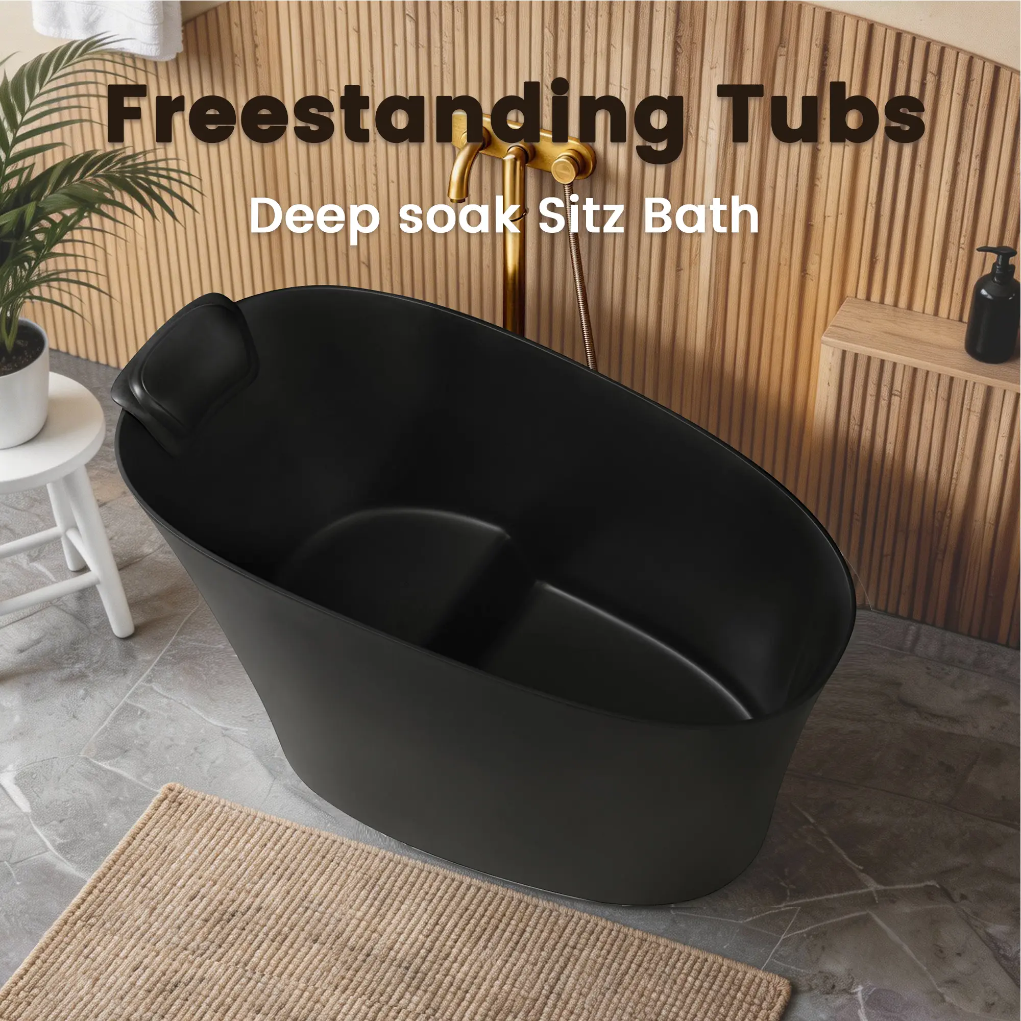 51" Solid Surface Oval Freestanding Bathtub by HouseOfZazla