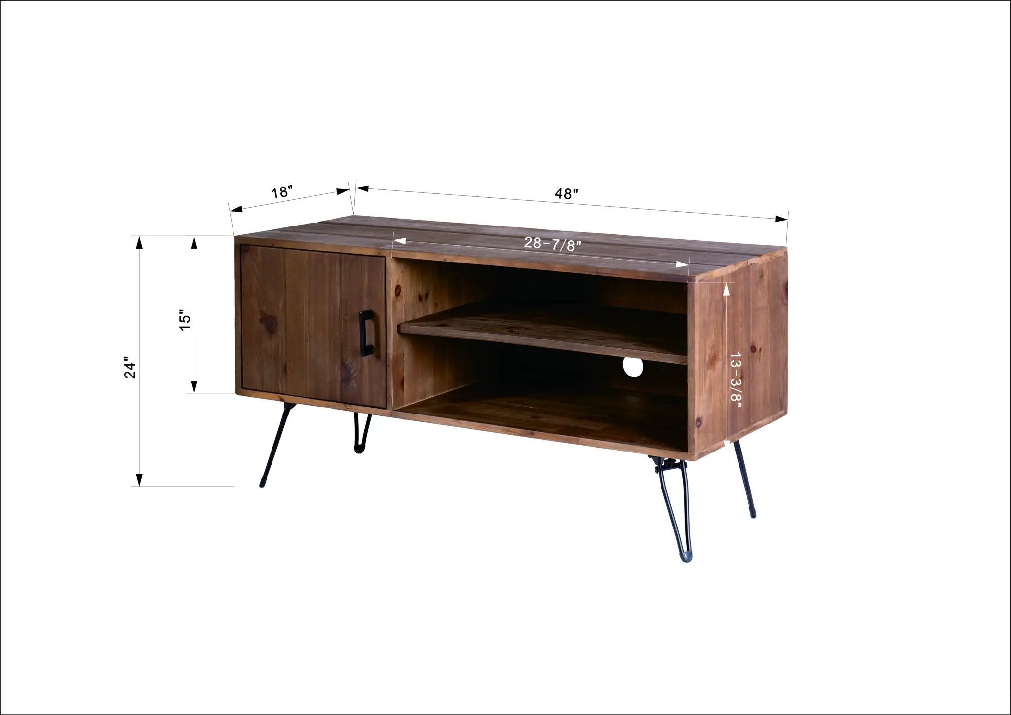 Simple, Modern, Vintage Reclaimed Wood TV Stand Media Table For Living Room - Natural by Unique Piece Furniture