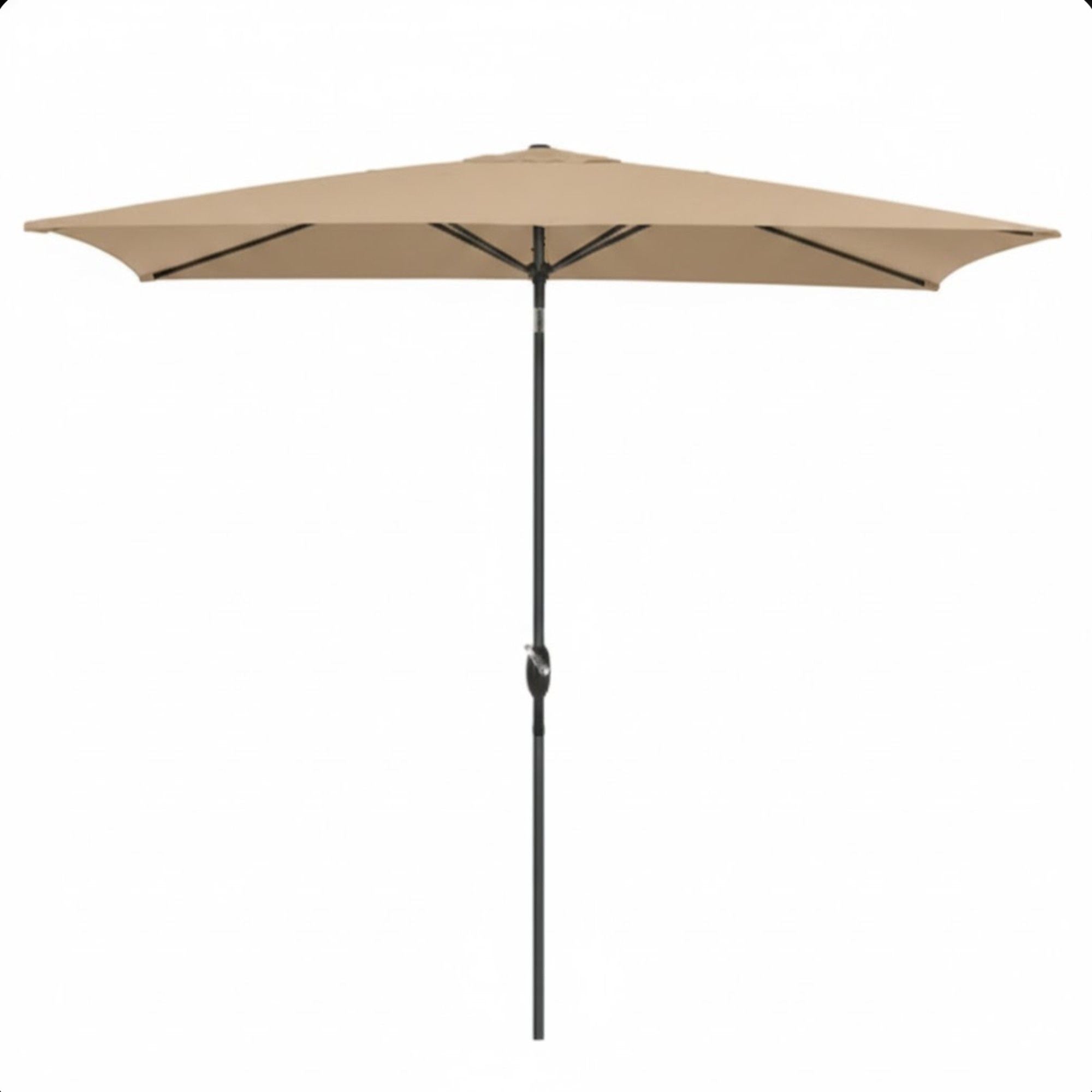 Rectangular Patio Umbrella With Crank Tilt, Polyester UV-Resistant Canopy by HouseOfZazla