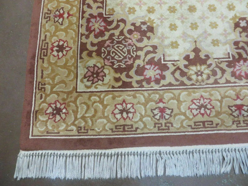 Vintage Chinese Wool Rug 4x6 by Jewel Rugs