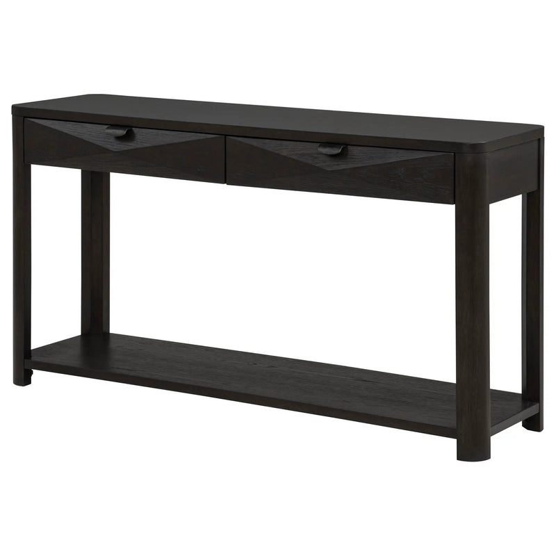 Marcelo Sofa Console Table with 2 Drawers and Shelf Coffee by Unique Piece Furniture