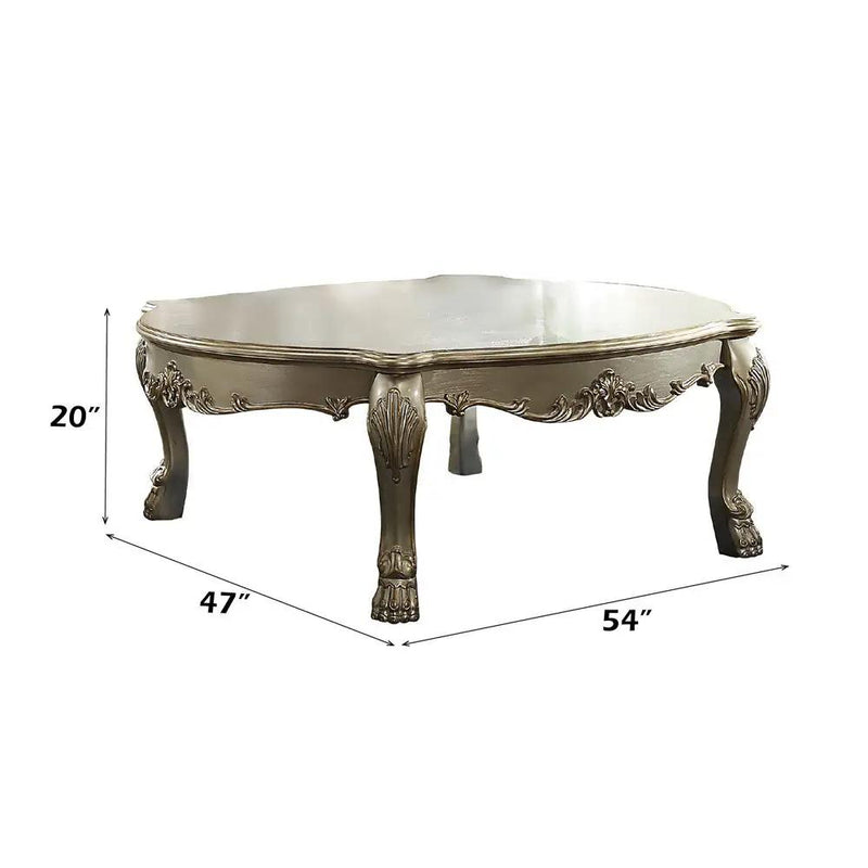 Dresden II - Coffee Table - Gold Patina & Bone by Unique Piece Furniture
