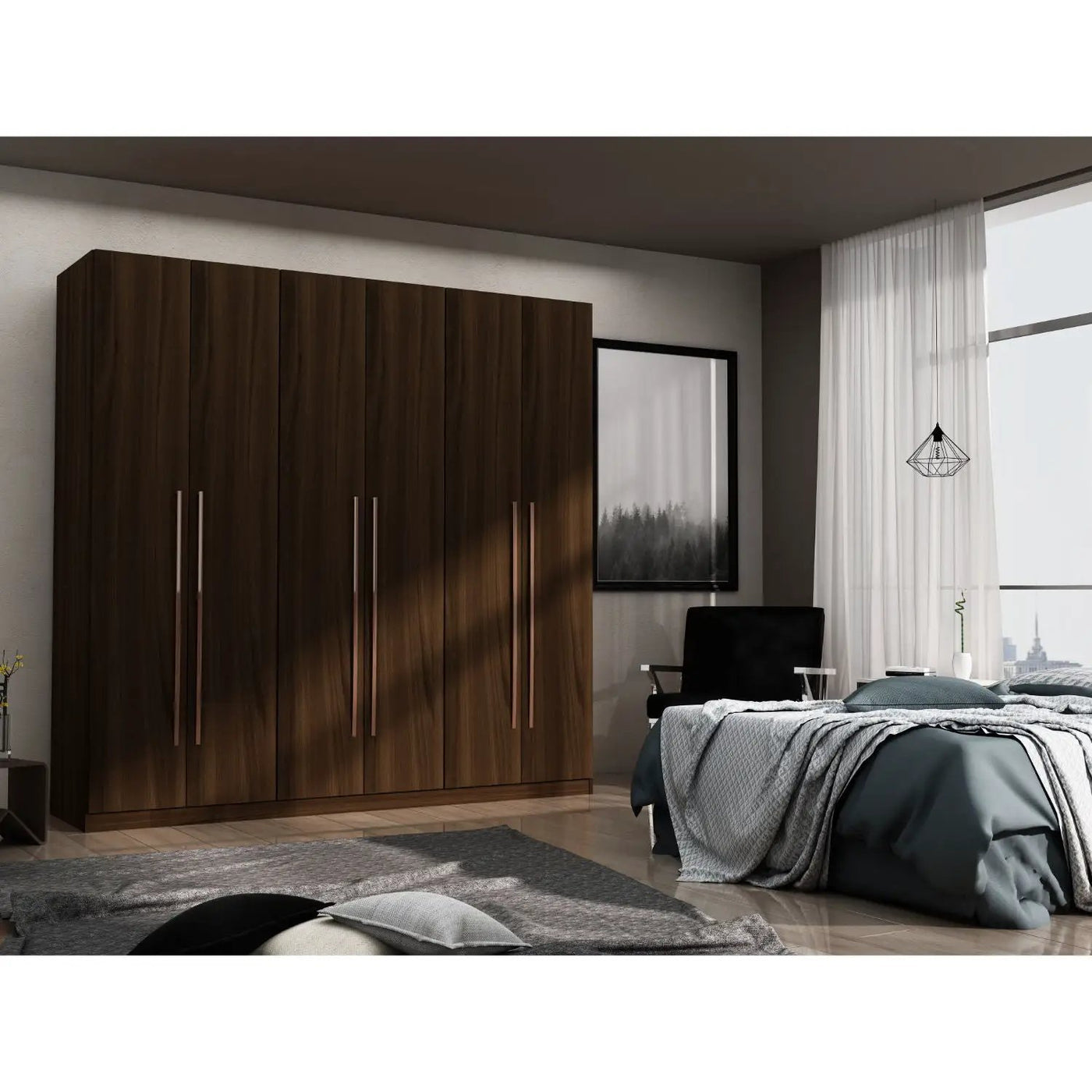 Gramercy - Free Standing Wardrobe Closet With Drawers And Shelves by HouseOfZazla