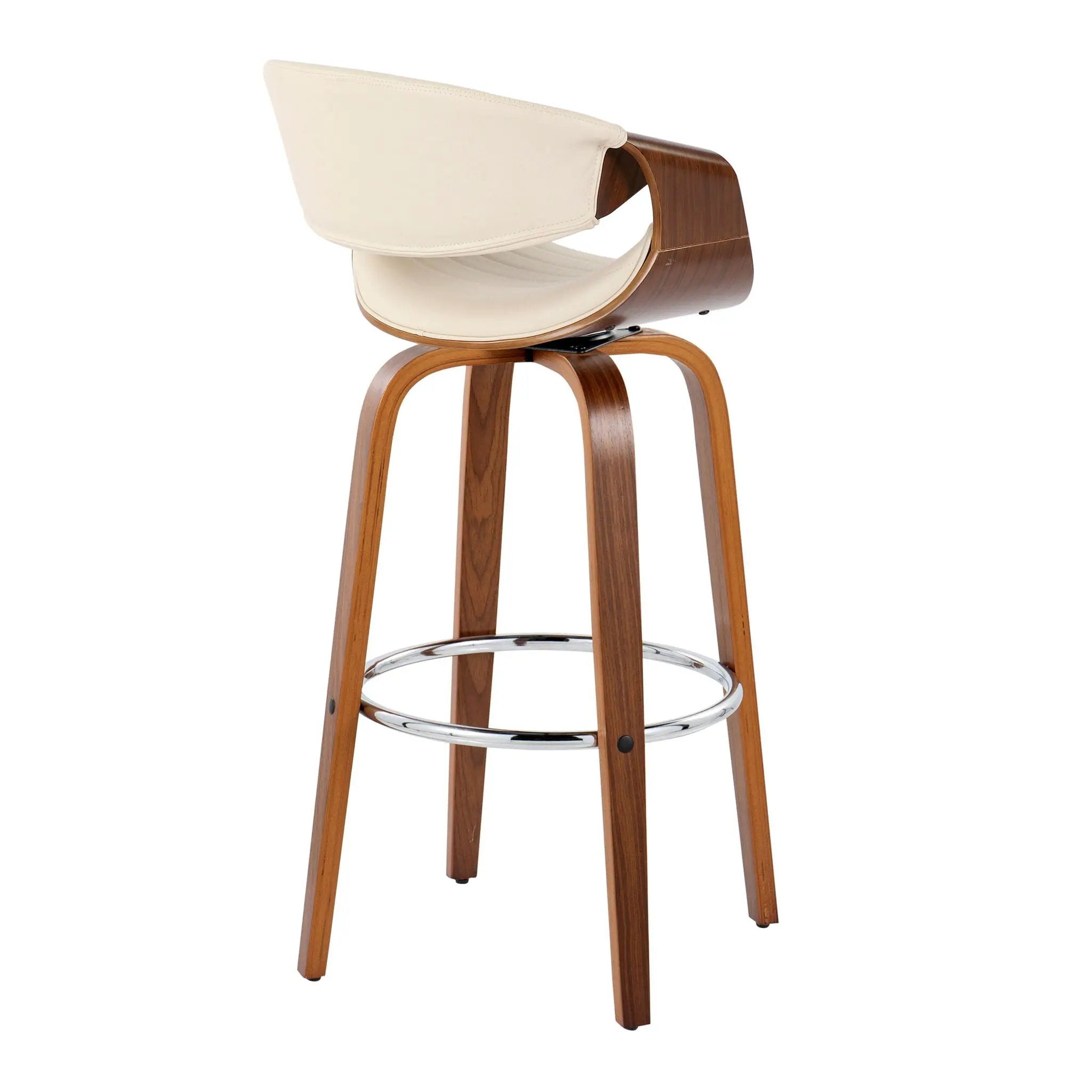 Symphony - Mid Century Modern Fixed Height Barstool With Swivel With Round Footrest (Set of 2) by Unique Piece Furniture