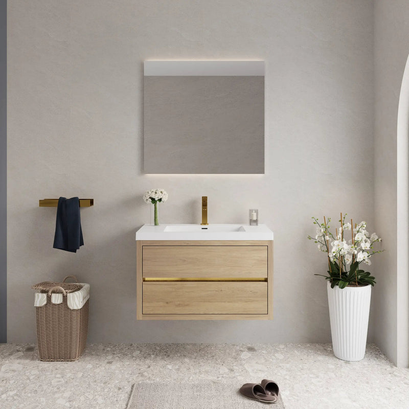36" Wall-Mounted Bathroom Vanity with Sink by HouseOfZazla