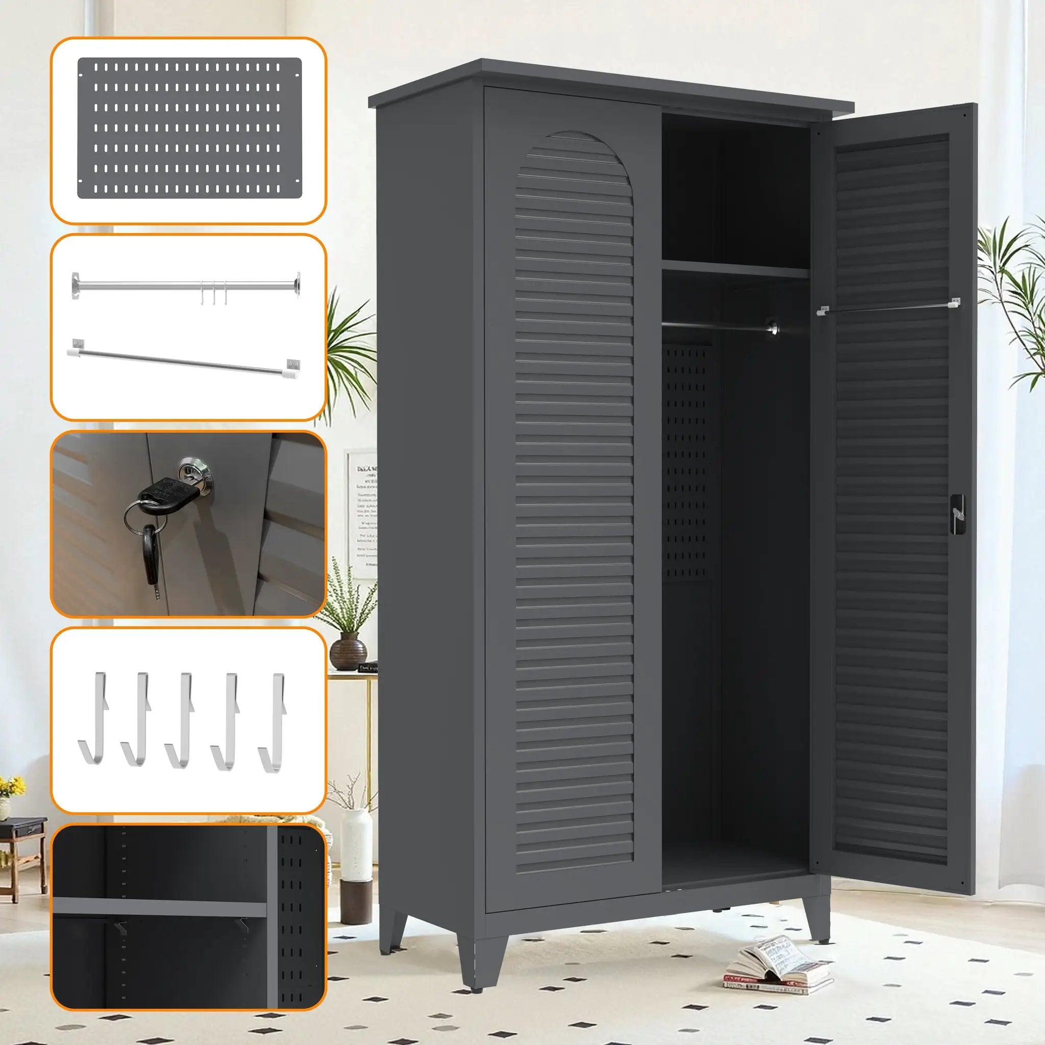 73'' Tall Metal Tool Storage Cabinet by HouseOfZazla