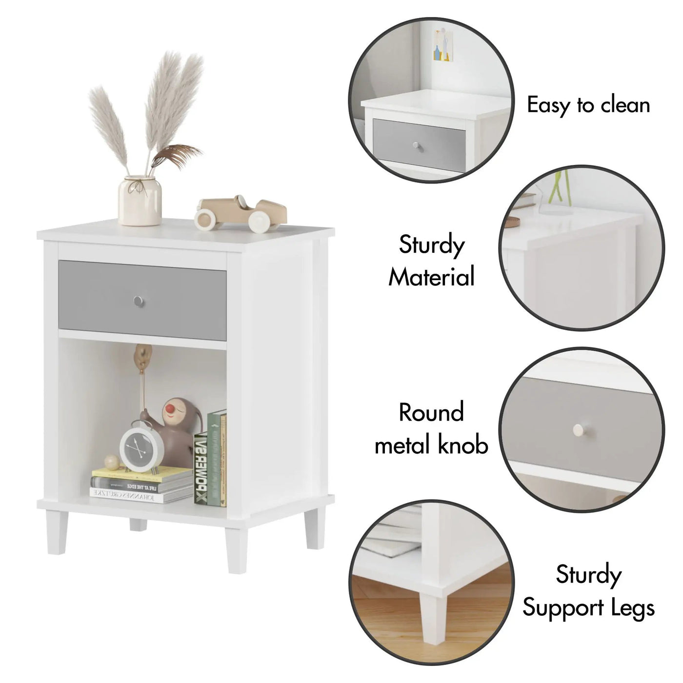 Nightstand With 1 Drawer 1 Shelf by HouseOfZazla