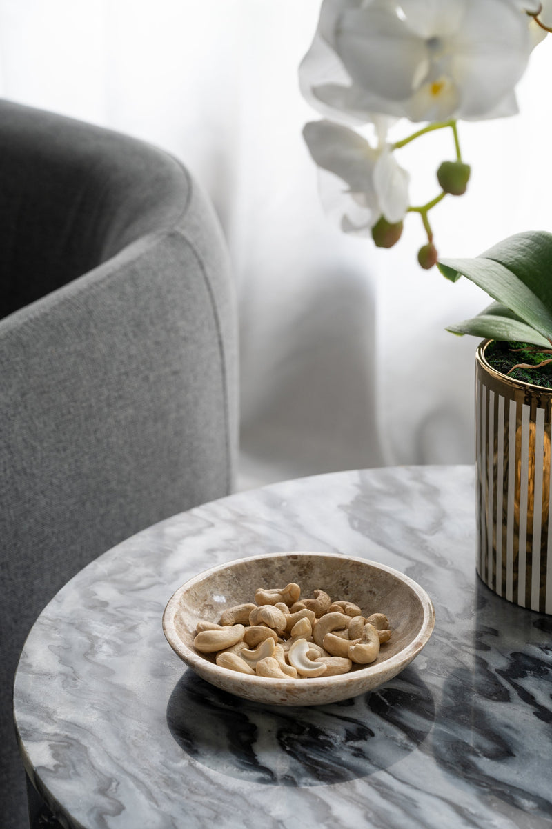 Round Marble Decorative Bowl with Smooth Finish - Cream, photo 5 of 10