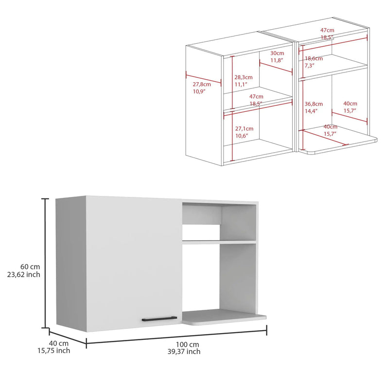 Burwood - Kitchen Wall Cabinet With 2 Doors And Shelves - White by Unique Piece Furniture