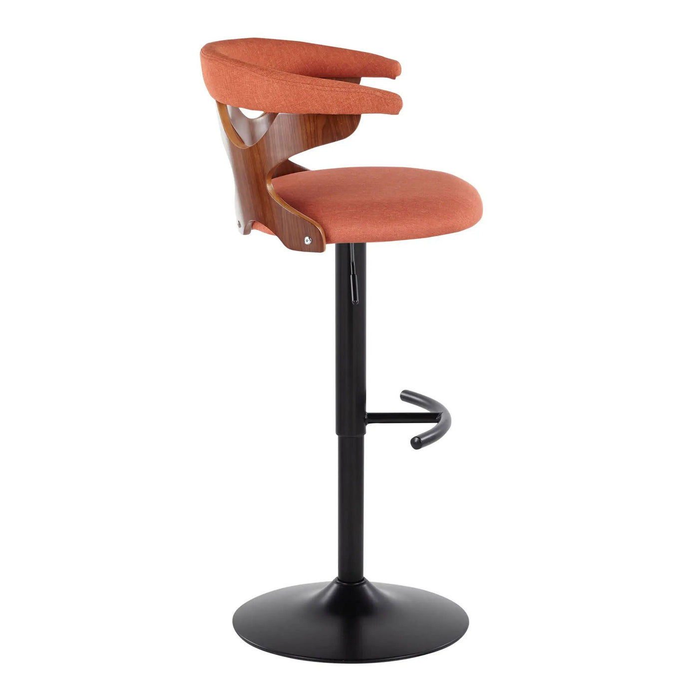 Gardenia - Contemporary Adjustable Barstool With Swivel With Rounded T Footrest (Set of 2) by HouseOfZazla