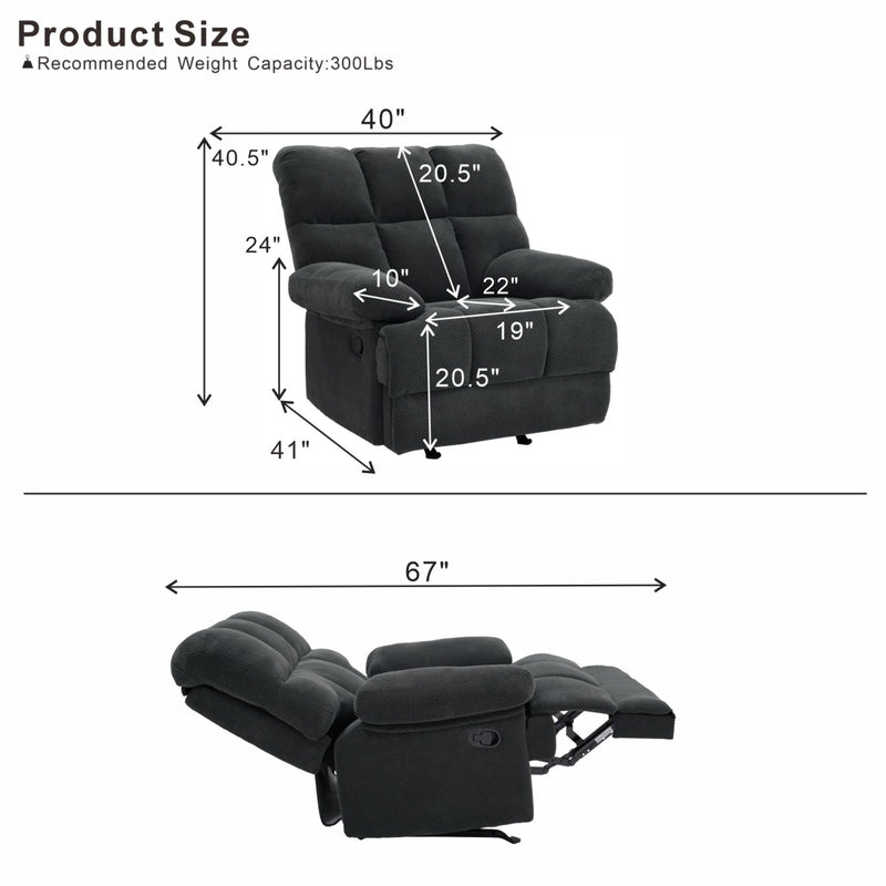 Modern Manual Rocker Recliner Chair, photo 6 of 10