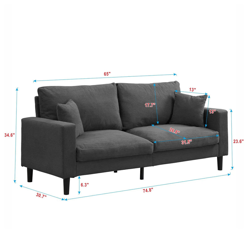 Modern Upholstered Resilience Three Seater Sofa by Unique Piece Furniture