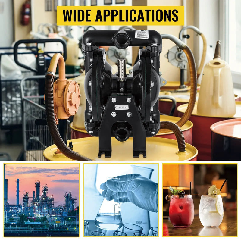 Air-Operated Double Diaphragm Pump 1 Inch Inlet Outlet Aluminum 35 GPM Max 120PSI by HouseOfZazla