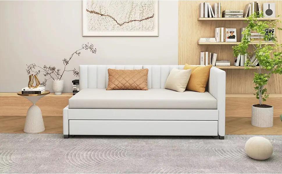 Upholstered Daybed, Sofa Bed Frame, No Box Spring Needed