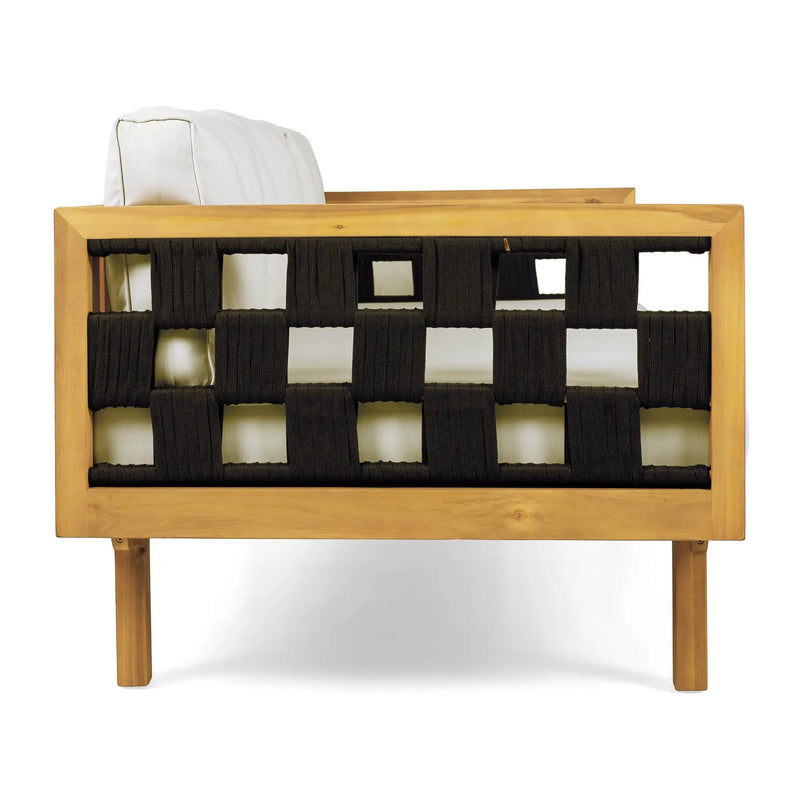 Three-Seater Outdoor Daybed - Acacia Wood Teak Finish Frame by HouseOfZazla