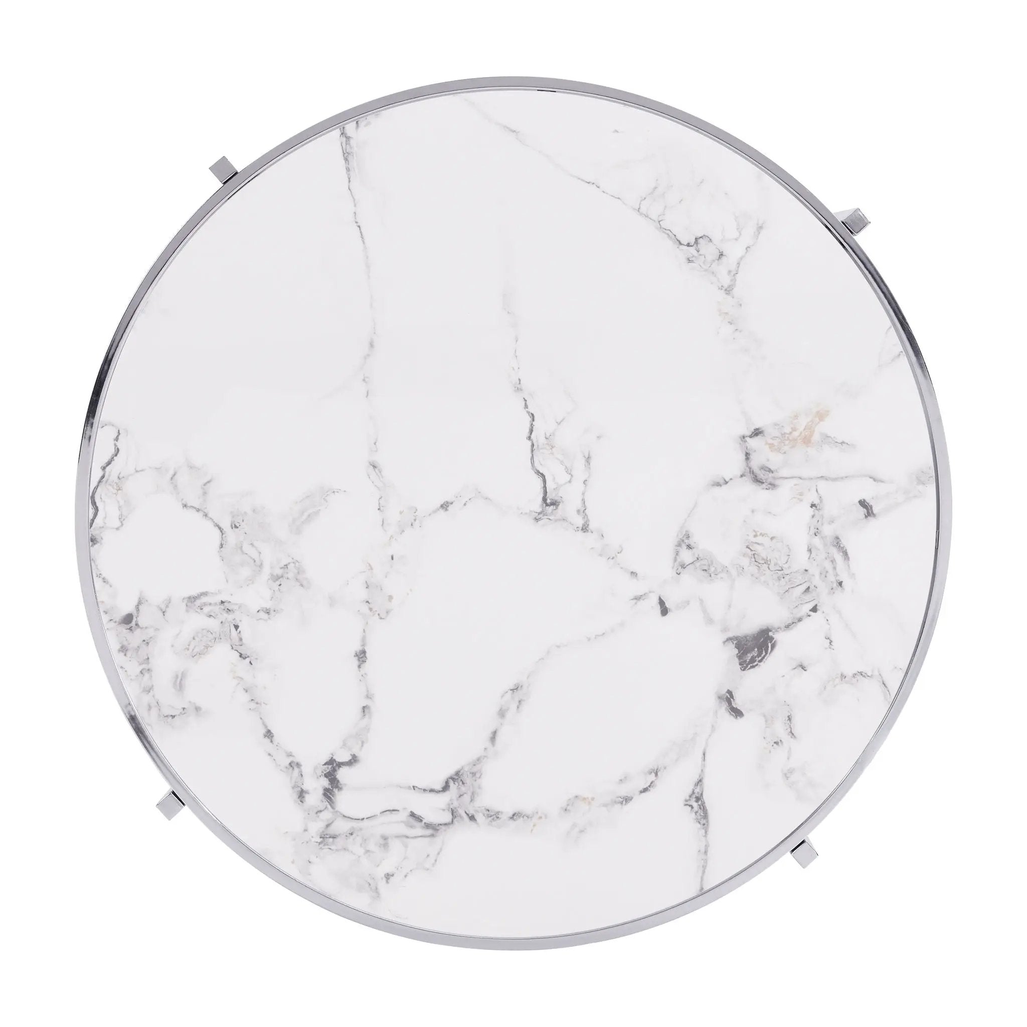 Elegant Round Table With Sintered Stone Top & Sturdy Metal Frame by HouseOfZazla