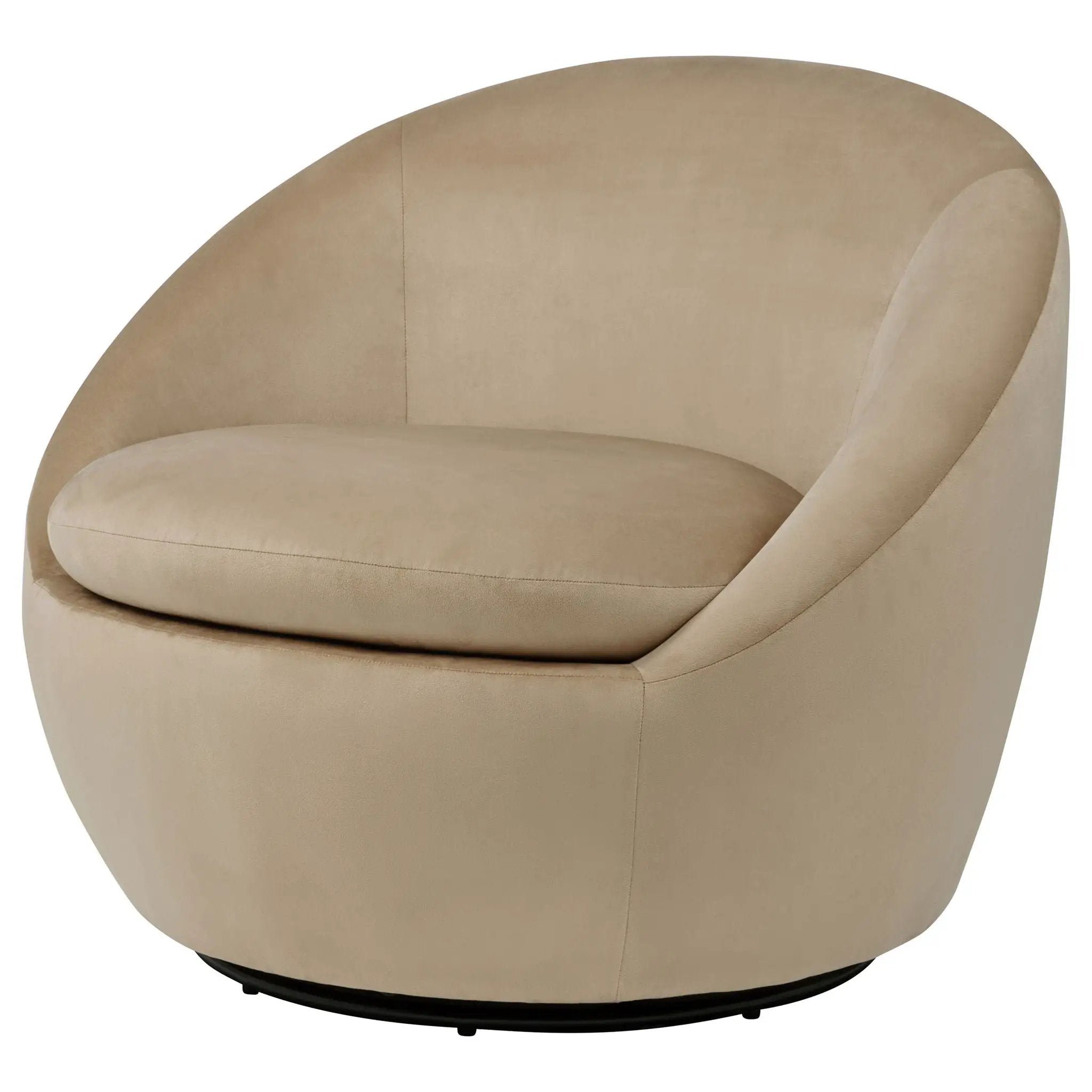 Myernick Velvet Upholstered Swivel Accent Chair Camel by Unique Piece Furniture