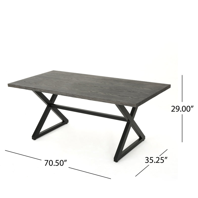 Rolando Outdoor Aluminum Dining Table with Steel Frame, photo 6 of 10